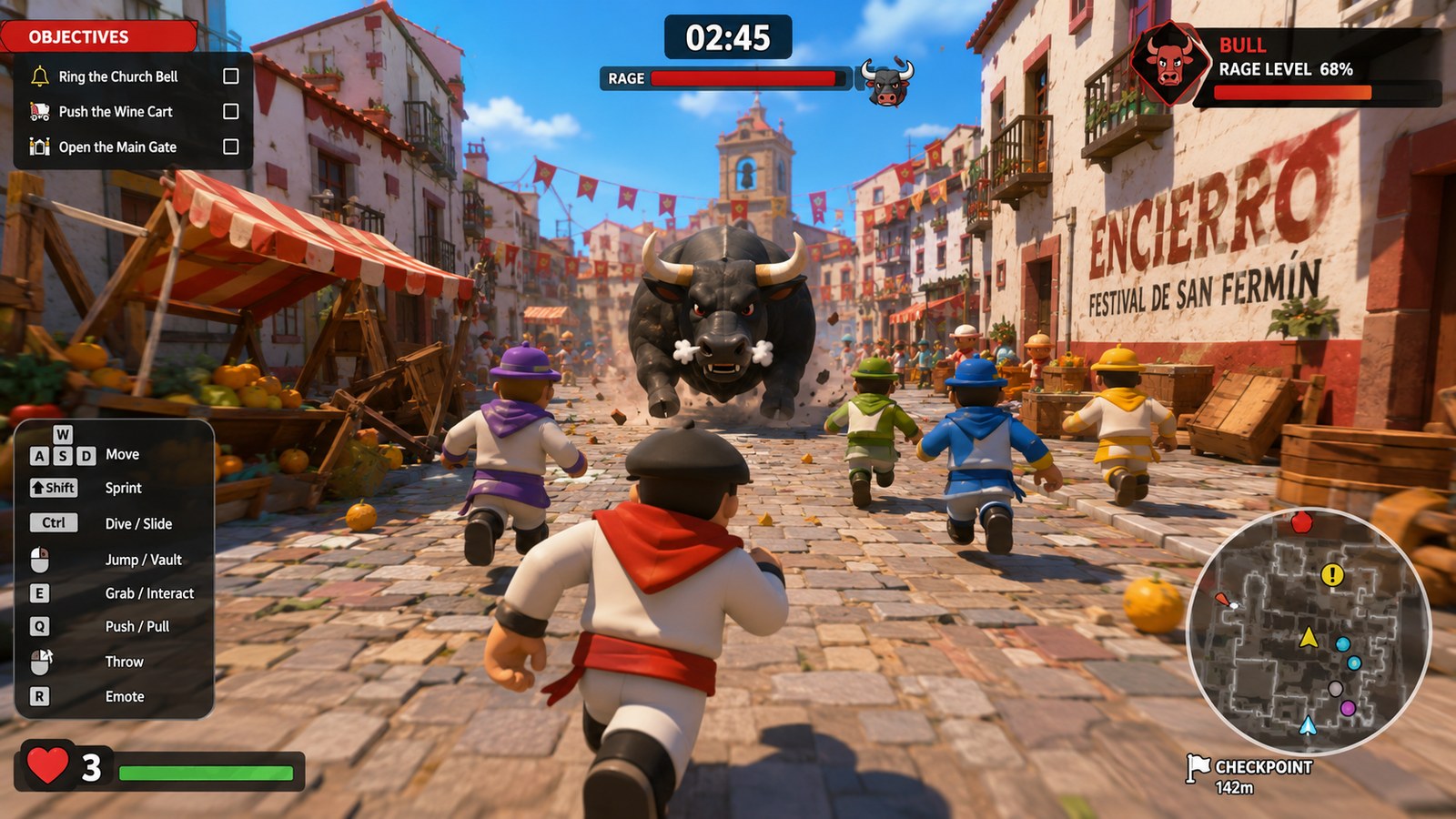 Festival street chaos